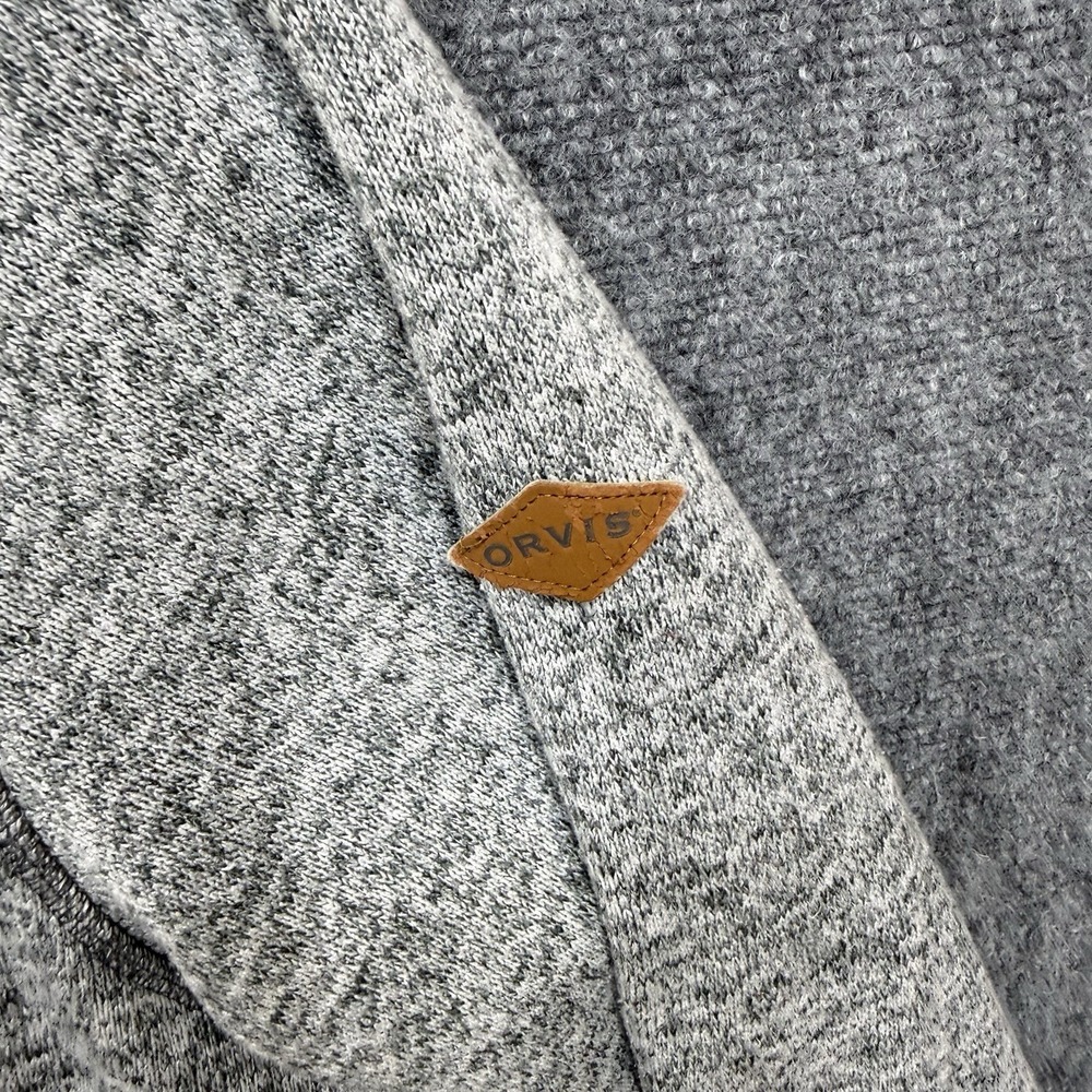 Orvis Sherpa Lined gray Pullover  shirt sweater 1/4 zip Men's size 2XL - Picture 5 of 7